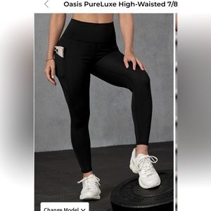 Fabletics Oasis high waisted black leggings 7/8 size L